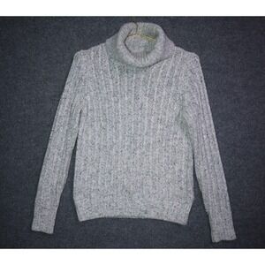 Banana Republic Women Sweater Medium Gray‎ Merino Wool Alpaca Turtle Neck EUC